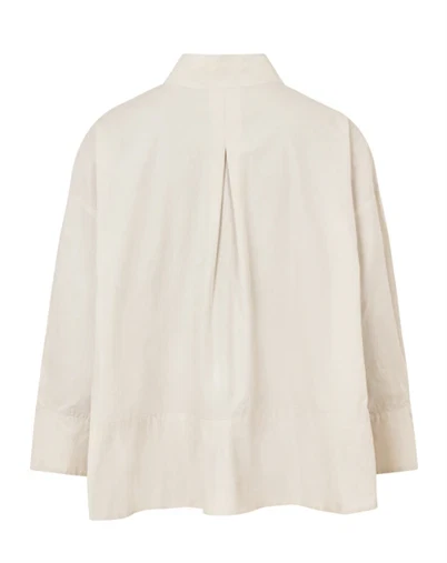 Rabens Saloner - Smea Poplin Flared Skjorte - Clay